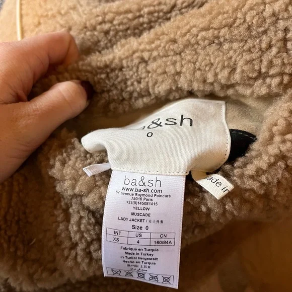 BA&SH reversible suede/teddy/shearling jacket - Picture 5 of 6